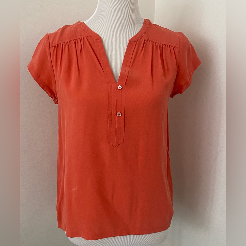 Calypso St. Barth Coral Silk Top Blouse - XS